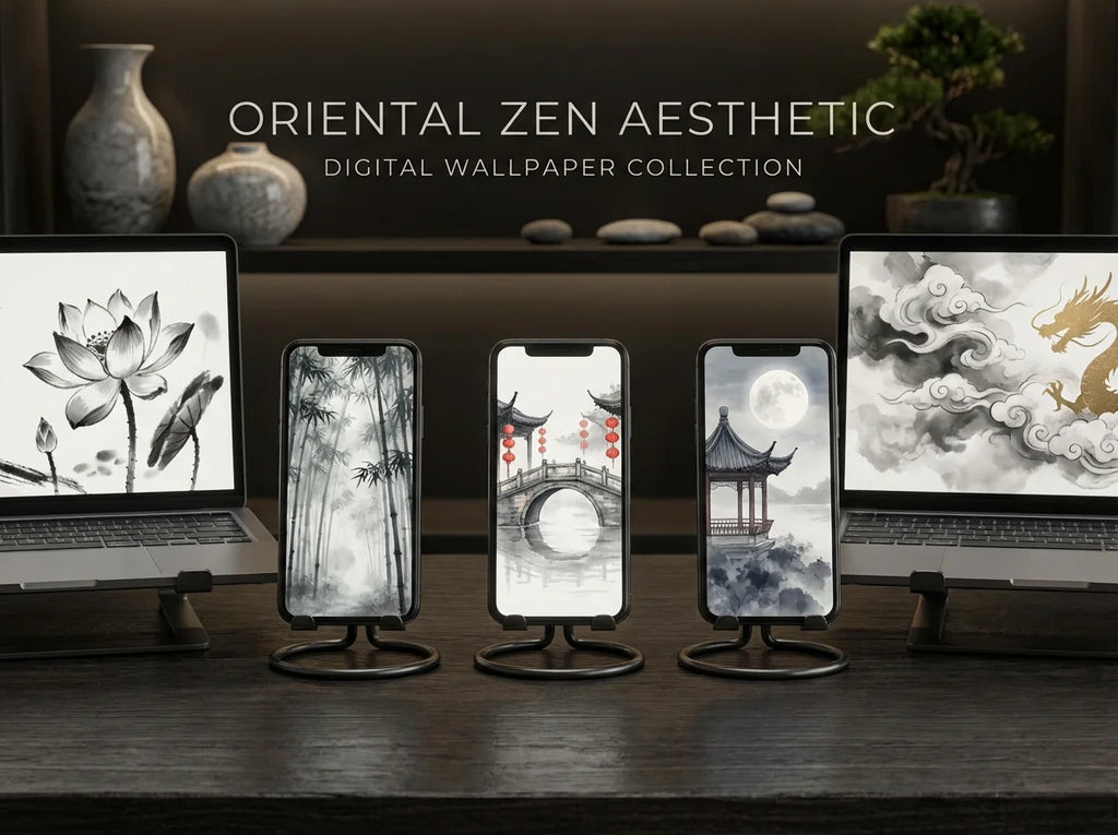 Oriental Zen Wallpaper Pack Vol.1 - 20 Premium Digital Wallpapers Collection