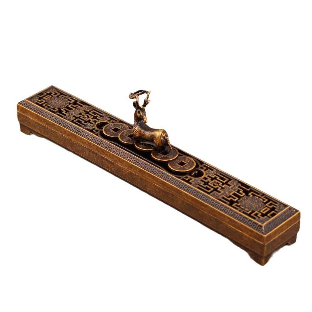 Zinc alloy lotus incense holder detail view