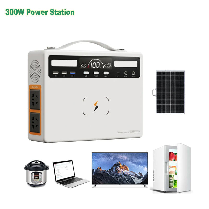 300W Portable Power Station - Solar Generator for Home Backup & Camping